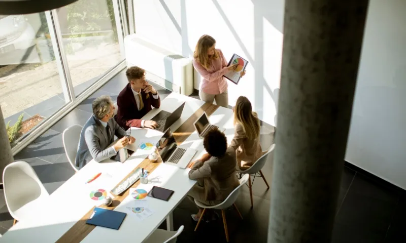 Group of multiethnic business people working together in the office
