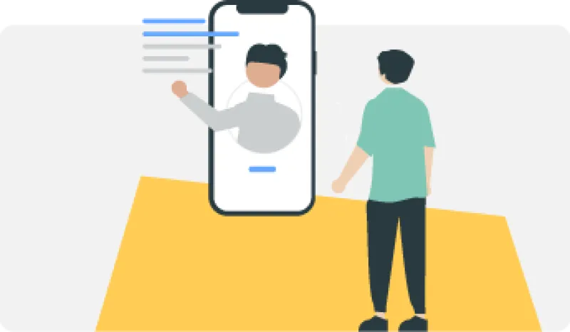 man with person on phone