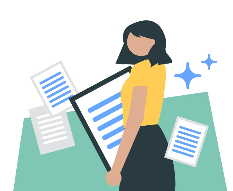 woman with lists