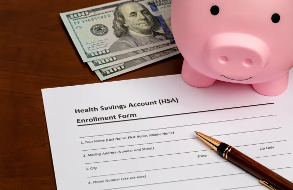 Health savings account enrollment form with cash