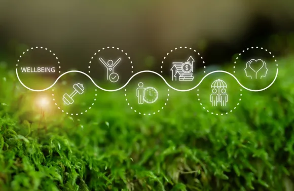Icons showing employee benefits wellness