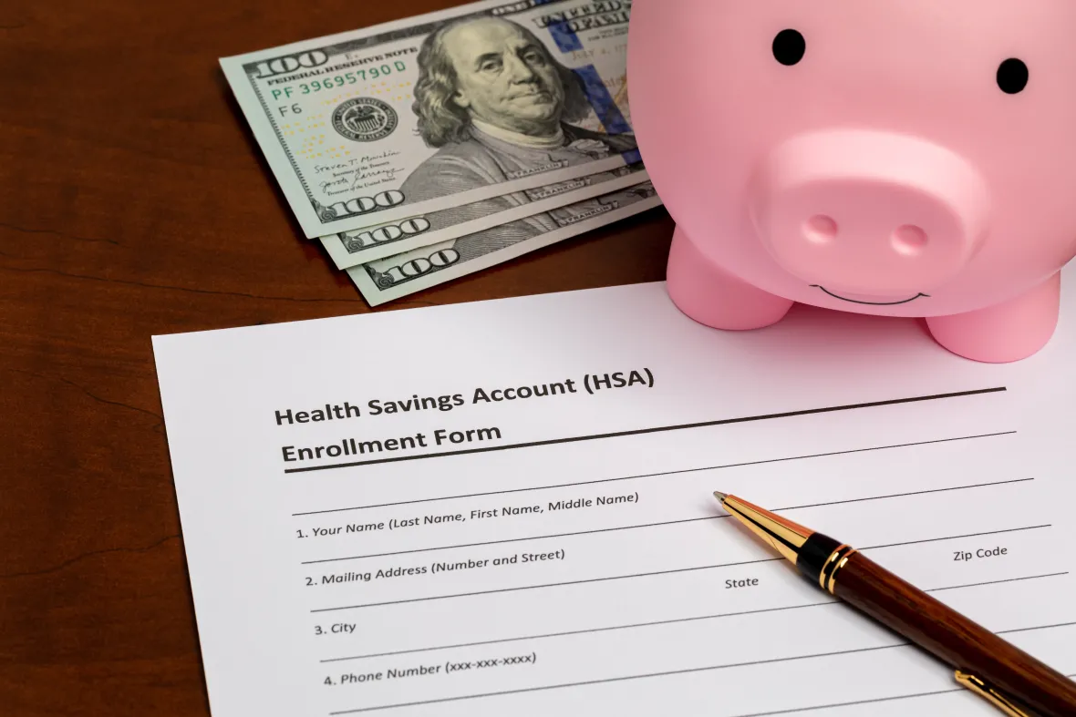 Health savings account enrollment form with cash