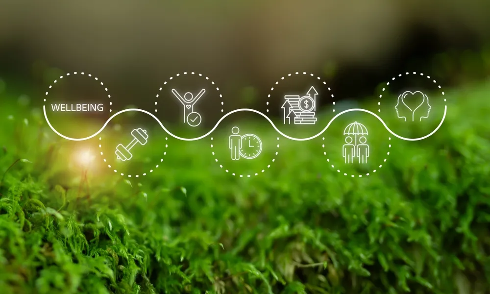 Icons showing employee benefits wellness